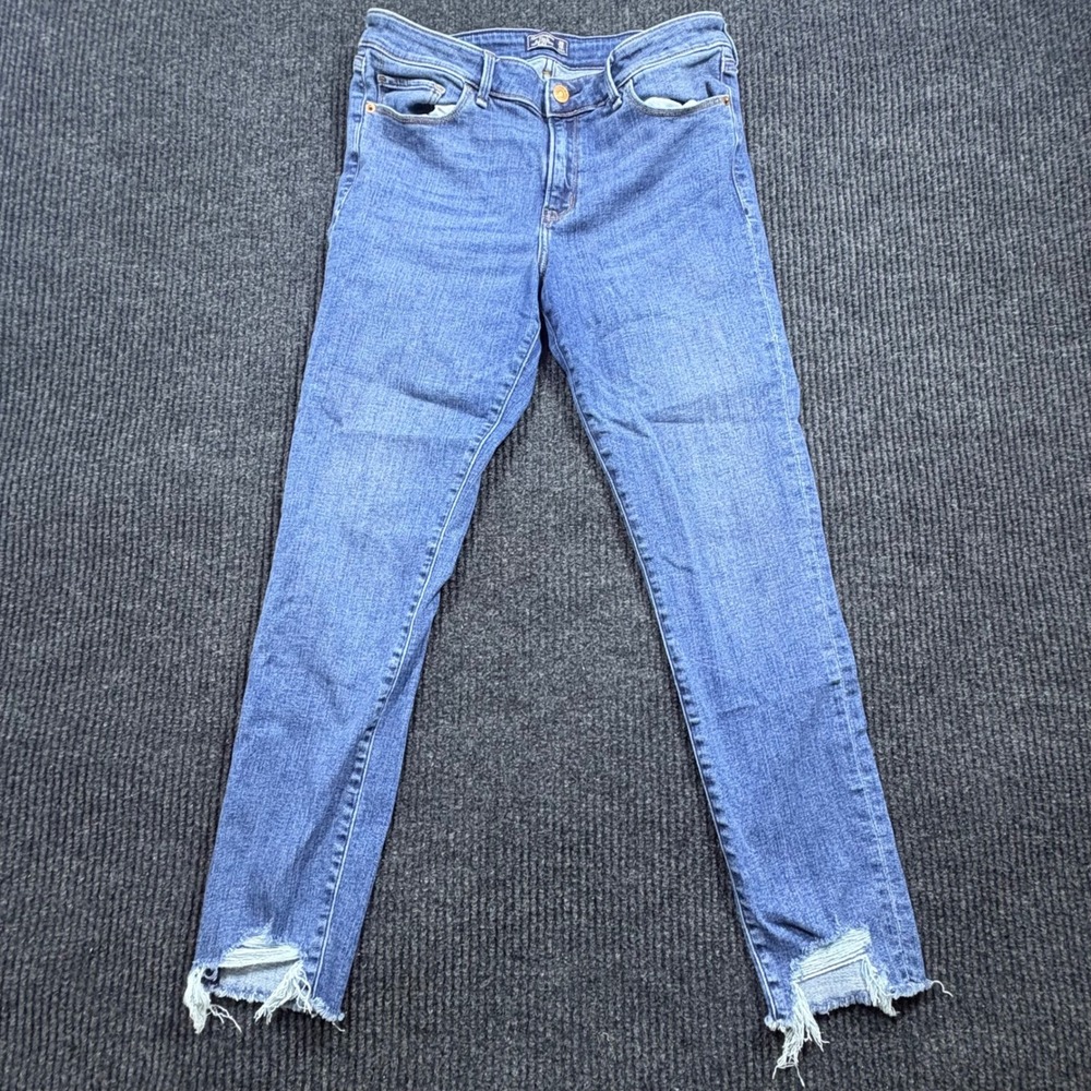 Abercrombie & Fitch Jeans Women 10R Blue Harper Low Rise Ankle Raw Hem Distress